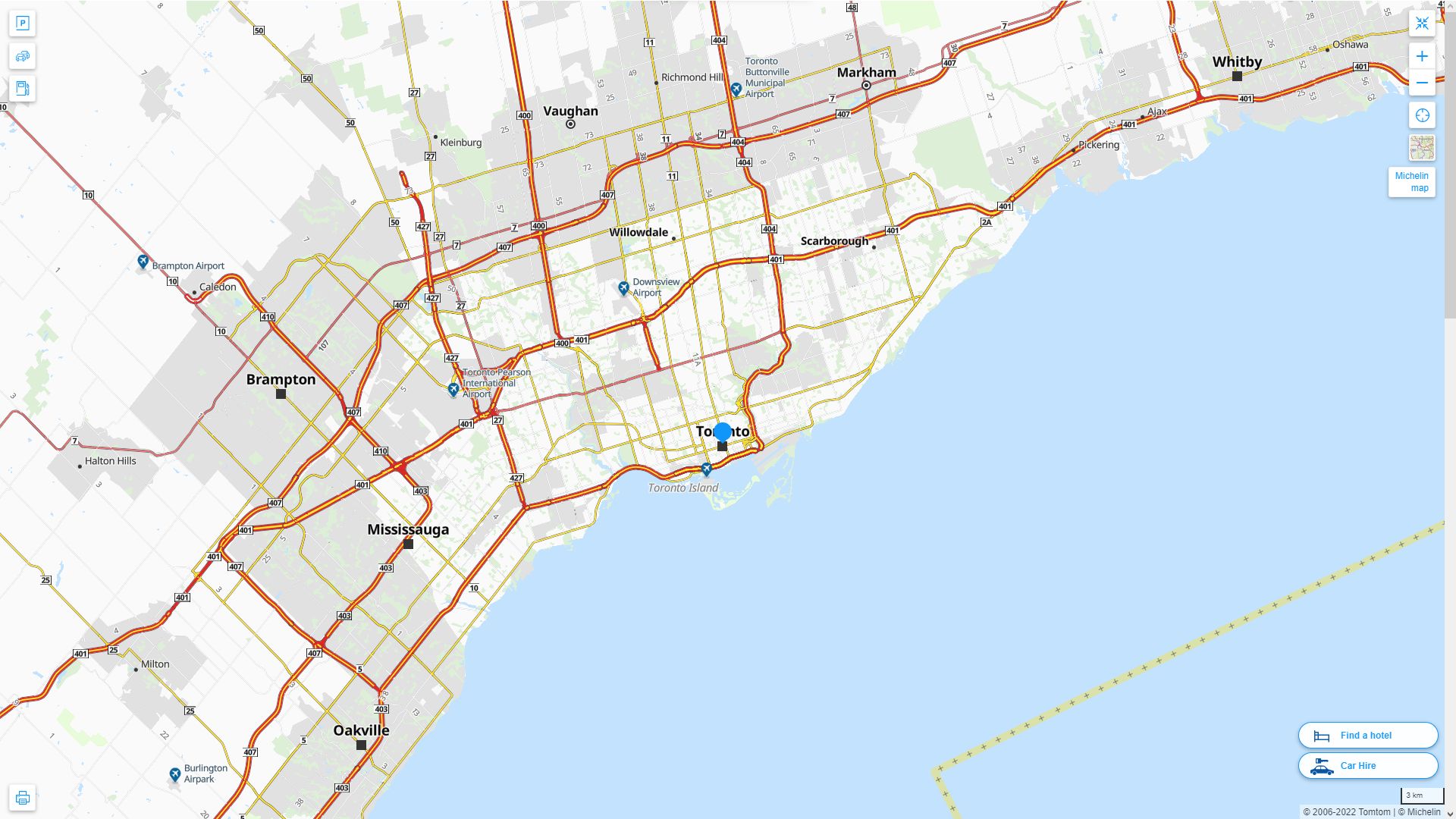 Toronto Highway and Road Map